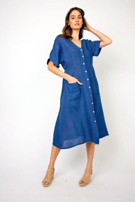 Linen shirt dress